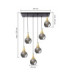 Lacrima Cluster Pendant Ceiling Light Black Gold Smoky Glass Shade 6x E27-2
