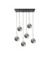 Lacrima Cluster Pendant Ceiling Light Black Silver Smoky Glass Shade 6x E27-1