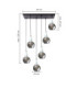 Lacrima Cluster Pendant Ceiling Light Black Silver Smoky Glass Shade 6x E27-2