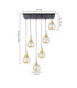 Lacrima Cluster Pendant Ceiling Light Black Gold Amber Glass Shade 6x E27-2