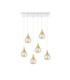 Lacrima Cluster Pendant Ceiling Light White Gold Amber Glass Shade 6x E27-1