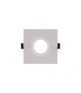 Flush Recessed Spotlight Square, 1 x GU10 (Max 12W), White - 1
