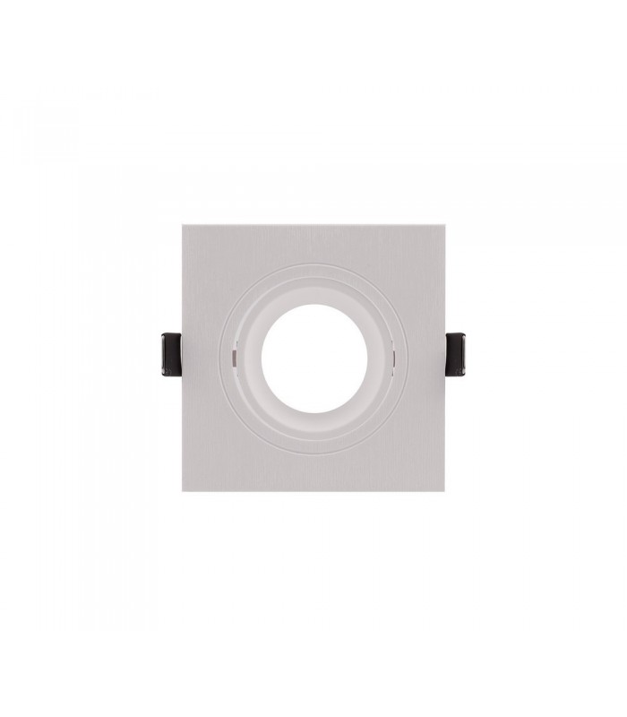 Flush Recessed Spotlight Square, 1 x GU10 (Max 12W), White - 1