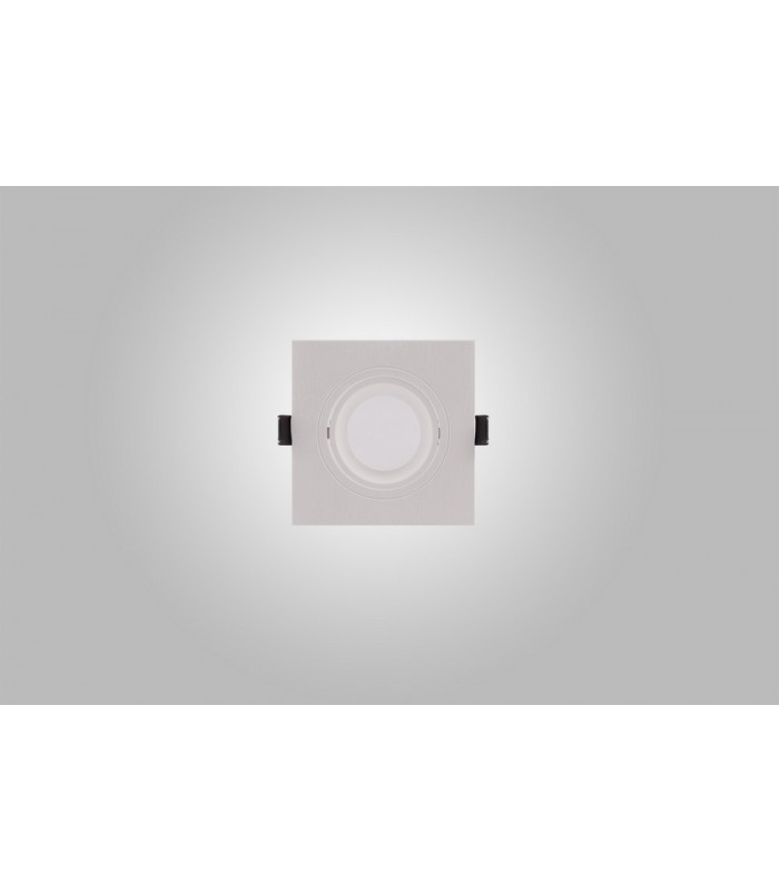 Flush Recessed Spotlight Square, 1 x GU10 (Max 12W), White - 3
