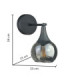 Star Dome Wall Lamp Black Smoky Glass Shade 1x E27-3