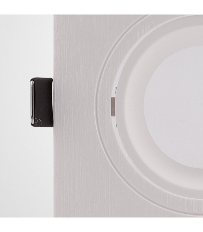 Flush Recessed Spotlight Square, 1 x GU10 (Max 12W), White - 5