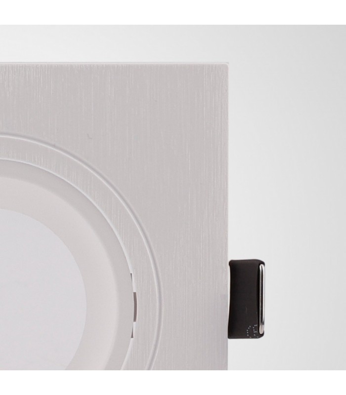 Flush Recessed Spotlight Square, 1 x GU10 (Max 12W), White - 6
