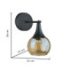 Star Dome Wall Lamp Black Amber Glass Shade 1x E27-3