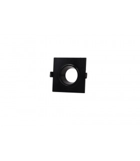 Flush Recessed Spotlight Square, 1 x GU10 (Max 12W), Black - 1