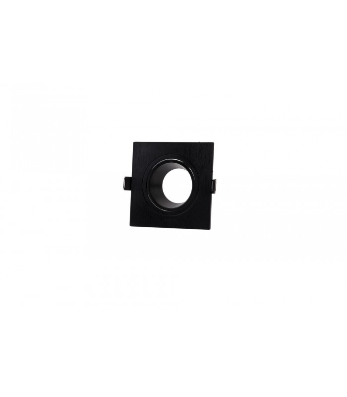 Flush Recessed Spotlight Square, 1 x GU10 (Max 12W), Black - 1
