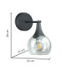 Star Dome Wall Lamp Black Transparent Glass Shade 1x E27-3