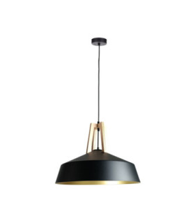 Trex Dome Pendant Ceiling Light Black Gold 1x E27-1