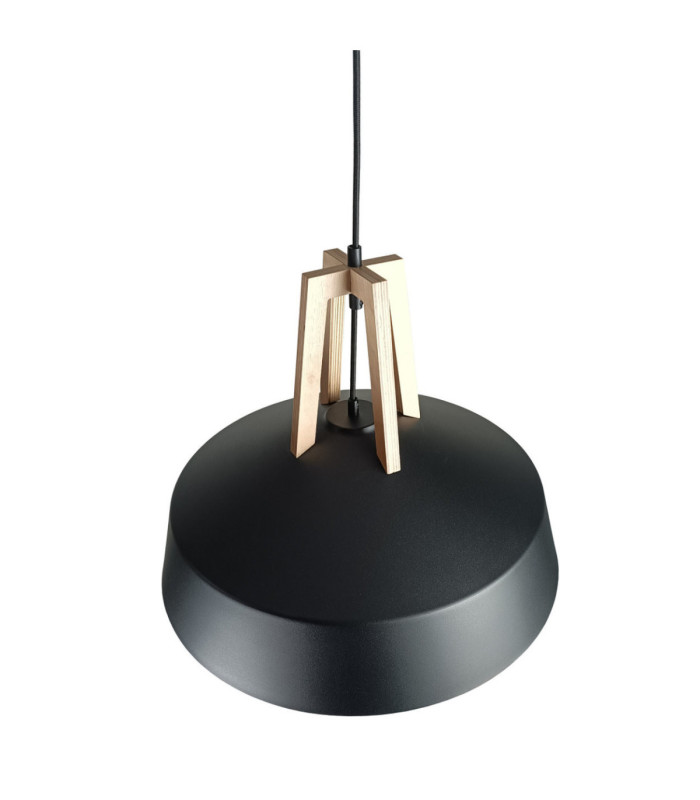 Trex Dome Pendant Ceiling Light Black Gold 1x E27-4