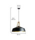 Trex Dome Pendant Ceiling Light Black Gold 1x E27-6