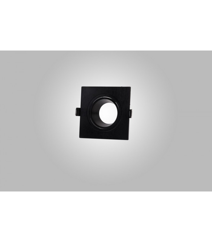 Flush Recessed Spotlight Square, 1 x GU10 (Max 12W), Black - 3