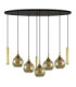 Calypso Cluster Pendant Ceiling Light Black Gold Amber Gold Glass Shade 5x E27/GU10-3