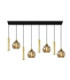 Calypso Cluster Pendant Ceiling Light Black Gold Amber Gold Glass Shade 4x E27/GU10-1