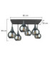 Soma Shade Cluster Ceiling Light Black Smoky Glass Shade 6x E27-3