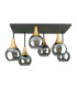 Soma Shade Cluster Ceiling Light Black Gold Smoky Glass Shade 6x E27-1