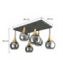 Soma Shade Cluster Ceiling Light Black Gold Smoky Glass Shade 6x E27-4