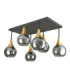 Soma Shade Cluster Ceiling Light Black Gold Smoky Glass Shade 6x E27-5