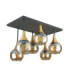 Soma Shade Cluster Ceiling Light Black Gold Amber Glass Shade 6x E27-2