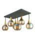 Soma Shade Cluster Ceiling Light Black Gold Amber Glass Shade 6x E27-3