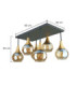 Soma Shade Cluster Ceiling Light Black Gold Amber Glass Shade 6x E27-5