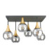 Soma Shade Cluster Ceiling Light Black Gold Transpernt Glass Shade 6x E27-1