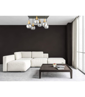 Soma Shade Cluster Ceiling Light Black Gold Transpernt Glass Shade 6x E27-2