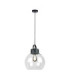 Hanson Dome Pendant Ceiling Light Black Transparent Glass Shade 1x E27-1