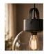 Hanson Dome Pendant Ceiling Light Black Transparent Glass Shade 1x E27-3