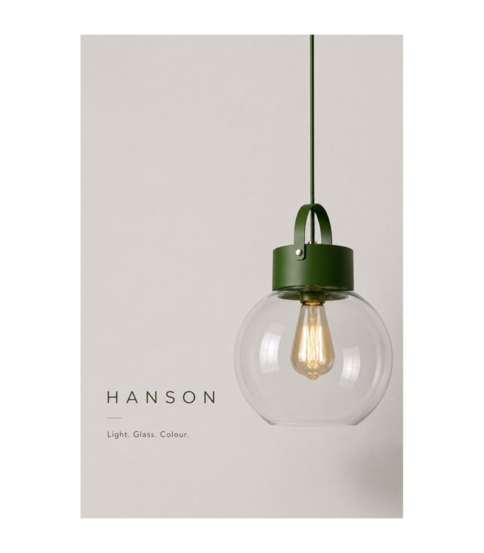 Hanson Dome Pendant Ceiling Light Black Transparent Glass Shade 1x E27-7