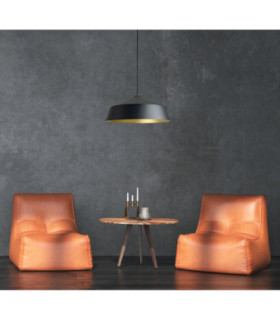 Latisa Dome Pendant Ceiling Light Black Gold 1x E27-2