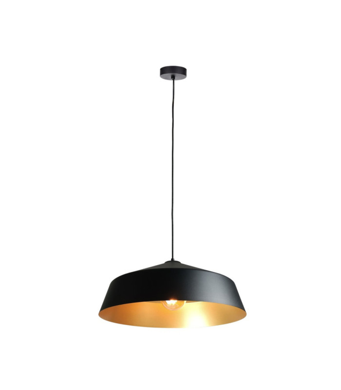Latisa Dome Pendant Ceiling Light Black Gold 1x E27-3