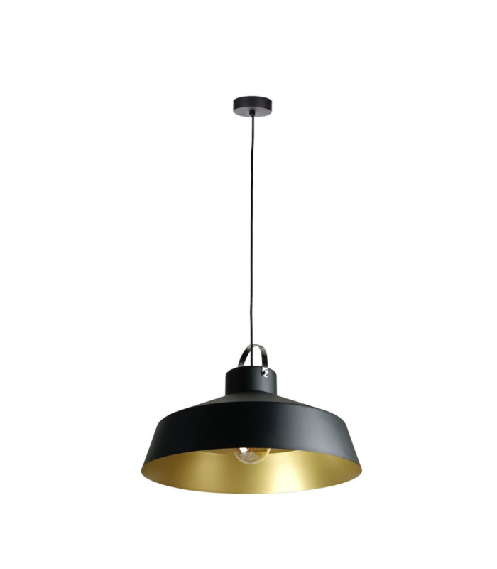 Asner Dome Pendant Ceiling Light Black Gold 1x E27-4