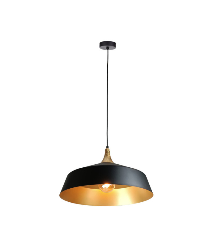 Layla Dome Pendant Ceiling Light Black Gold 1x E27-3