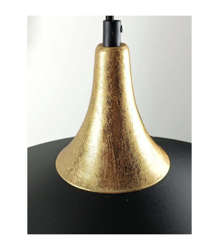 Layla Dome Pendant Ceiling Light Black Gold 1x E27-4