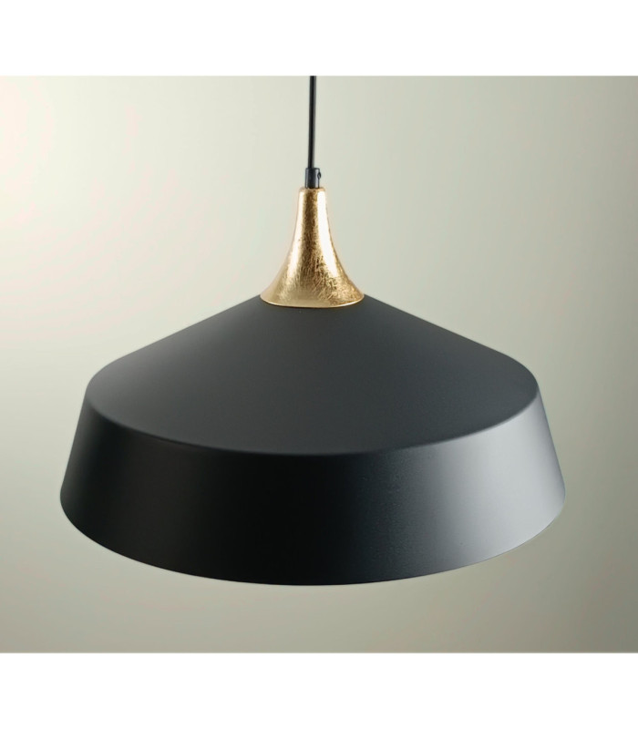 Layla Dome Pendant Ceiling Light Black Gold 1x E27-5