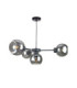 Kaliope Multi Arm Pendant Ceiling Light Black Smoky Glass Shade 4x E27-1