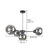 Kaliope Multi Arm Pendant Ceiling Light Black Smoky Glass Shade 4x E27-3