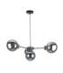 Kaliope Globe Ceiling Light Black Smoky Glass Shade 4x E27-1