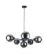 Kaliope Globe Ceiling Light Black Smoky Glass Shade 6x E27-1