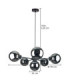 Kaliope Globe Ceiling Light Black Smoky Glass Shade 6x E27-3