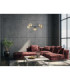 Kaliope Multi Arm Pendant Ceiling Light Black Amber Glass Shade 6x E27-2
