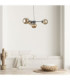 Kaliope Globe Ceiling Light Black Amber Glass Shade 4x E27-2