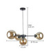 Kaliope Globe Ceiling Light Black Amber Glass Shade 4x E27-3