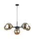 Kaliope Globe Ceiling Light Black Amber Glass Shade 6x E27-1