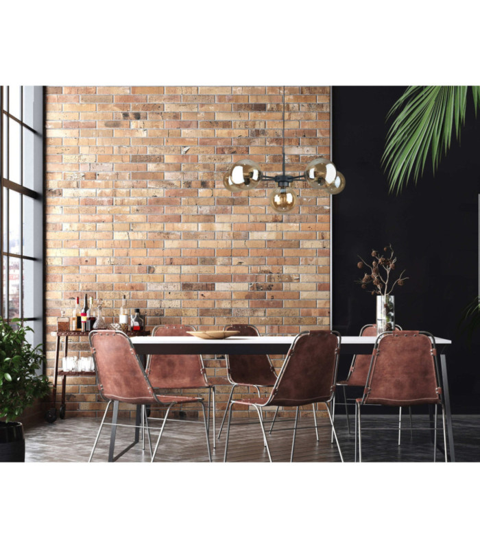Kaliope Globe Ceiling Light Black Amber Glass Shade 6x E27-2