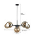 Kaliope Globe Ceiling Light Black Amber Glass Shade 6x E27-3